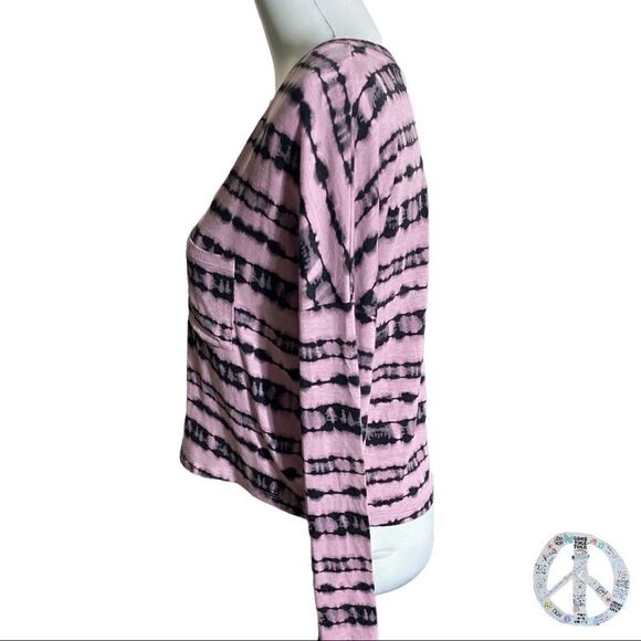 𝅺$5$ add on- DESIGN LAB  pink & black  tie dye crop. - Picture 2 of 7